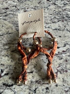 NWT Lingering Love Hoops at Free People in Gold & Chocolate